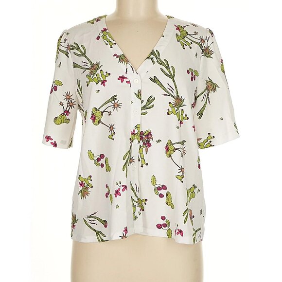 NWOT Modcloth Southwestern cactus print blouse, Size Medium - Picture 1 of 7